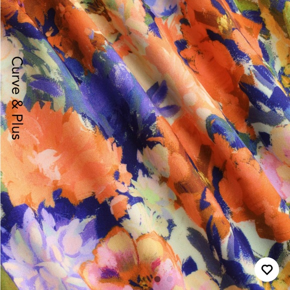 Curve & Plus Asymmetric Hem Floral Midi Dress - Picture 4 of 4